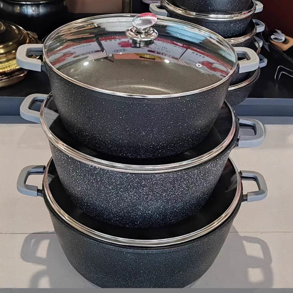 6 piece granite big pot set