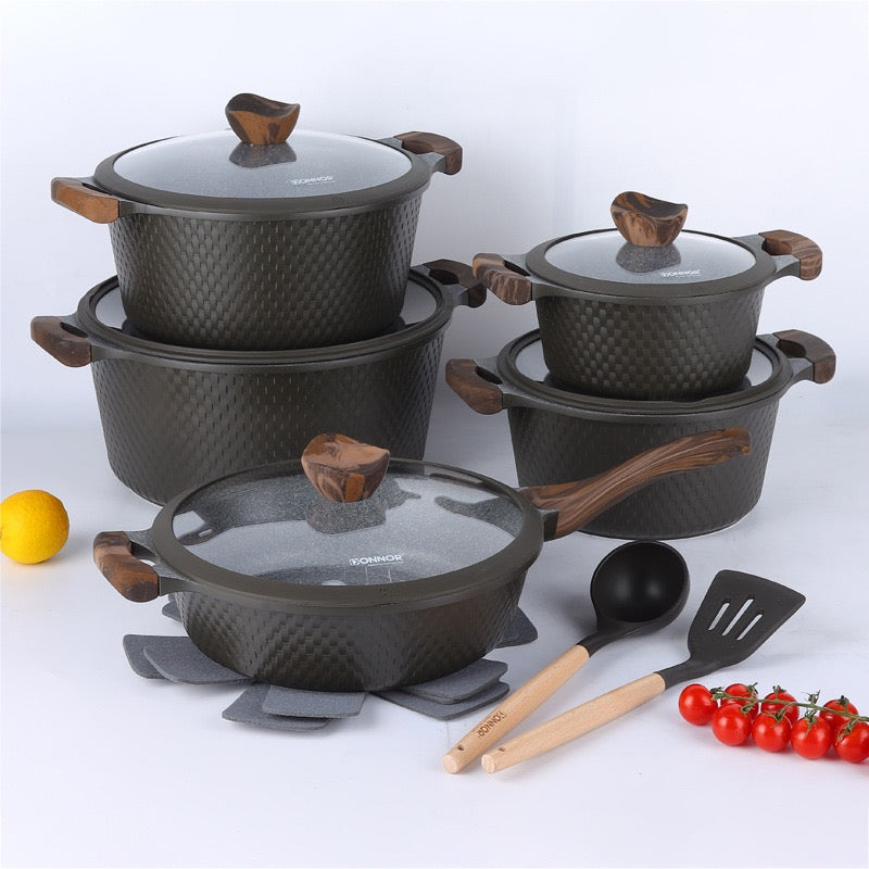 5 piece woven design die cast set