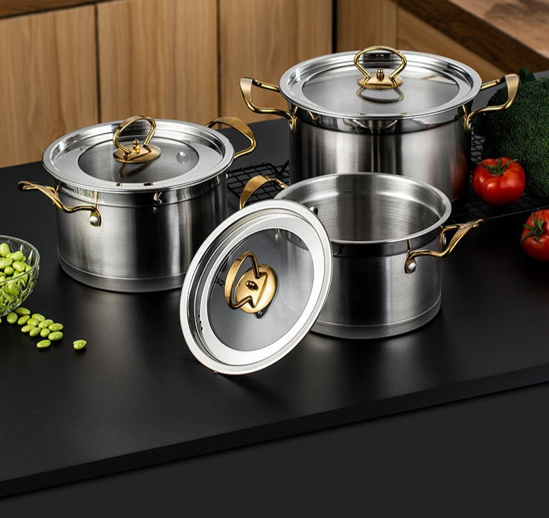 3 piece stainless steel cookware 22,24,26cm