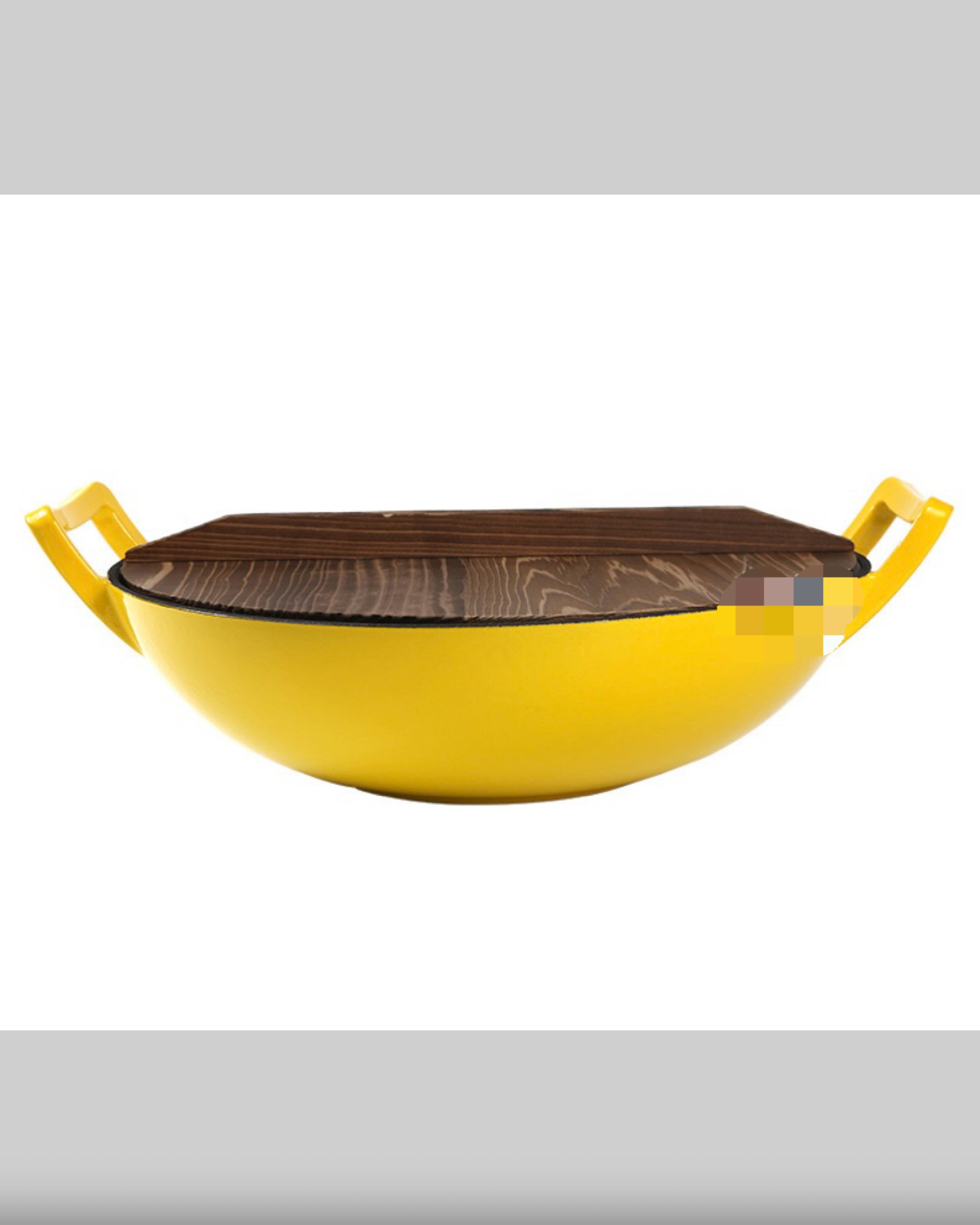 36cm Enamel Cast Iron Wok Pan