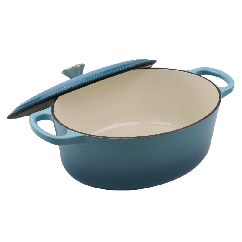 31cm oval enamel cast iron pot