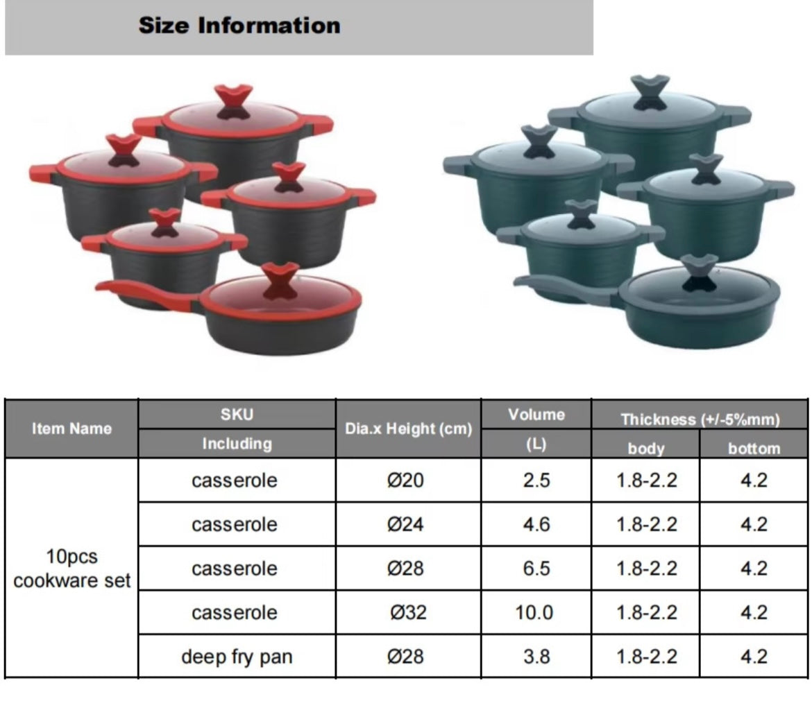 5 piece aluminum pot set