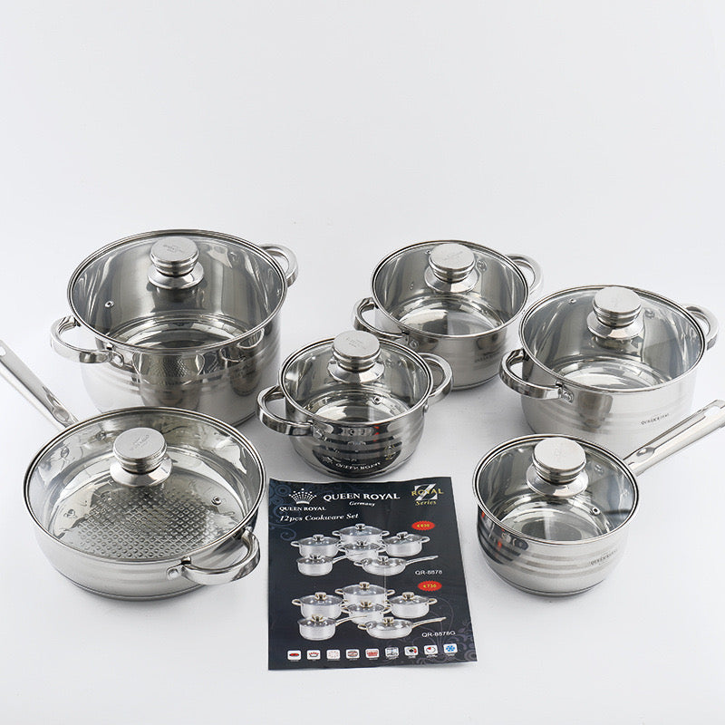6 piece Queen royal steel set