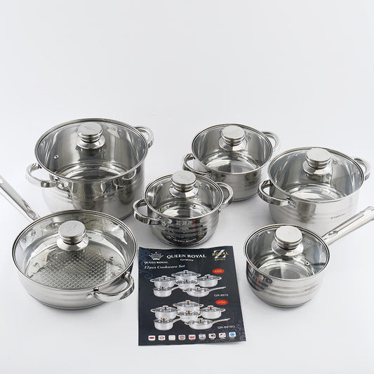6 piece Queen royal steel set