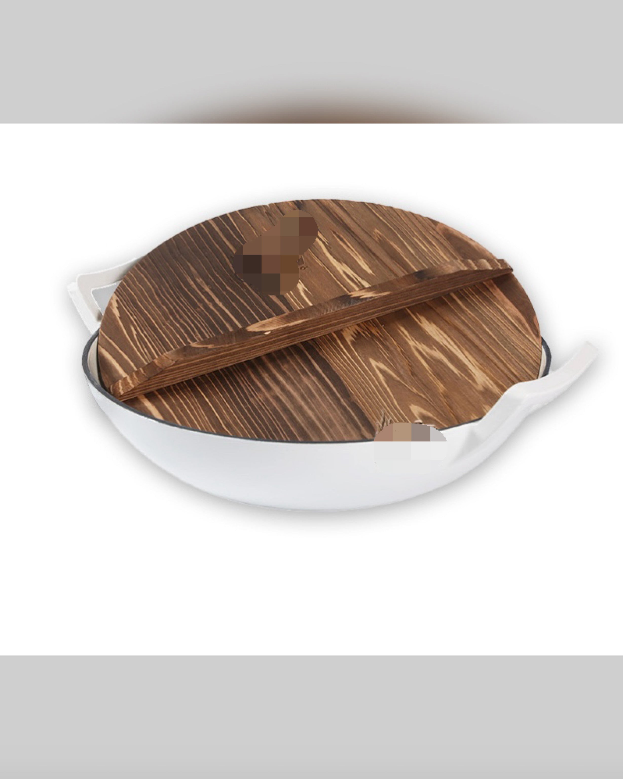 36cm Enamel Cast Iron Wok Pan