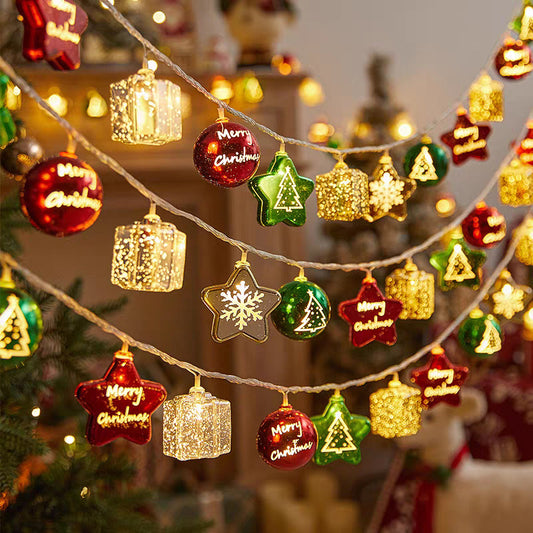 6m/40pcs Christmas lights and ornaments