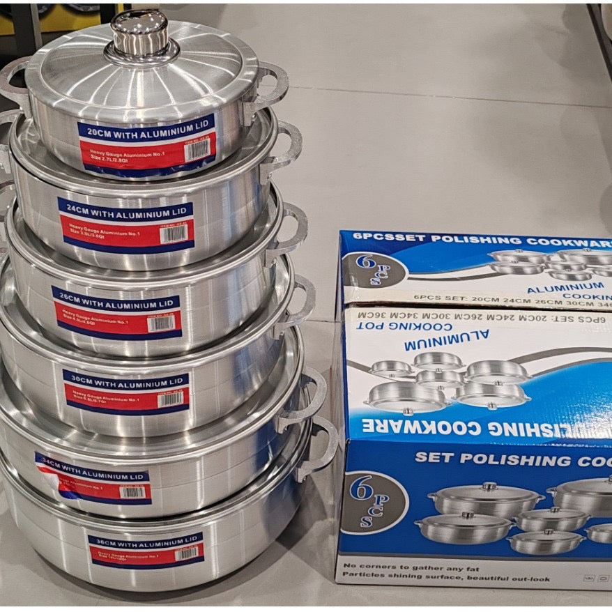 6 piece aluminium pot set