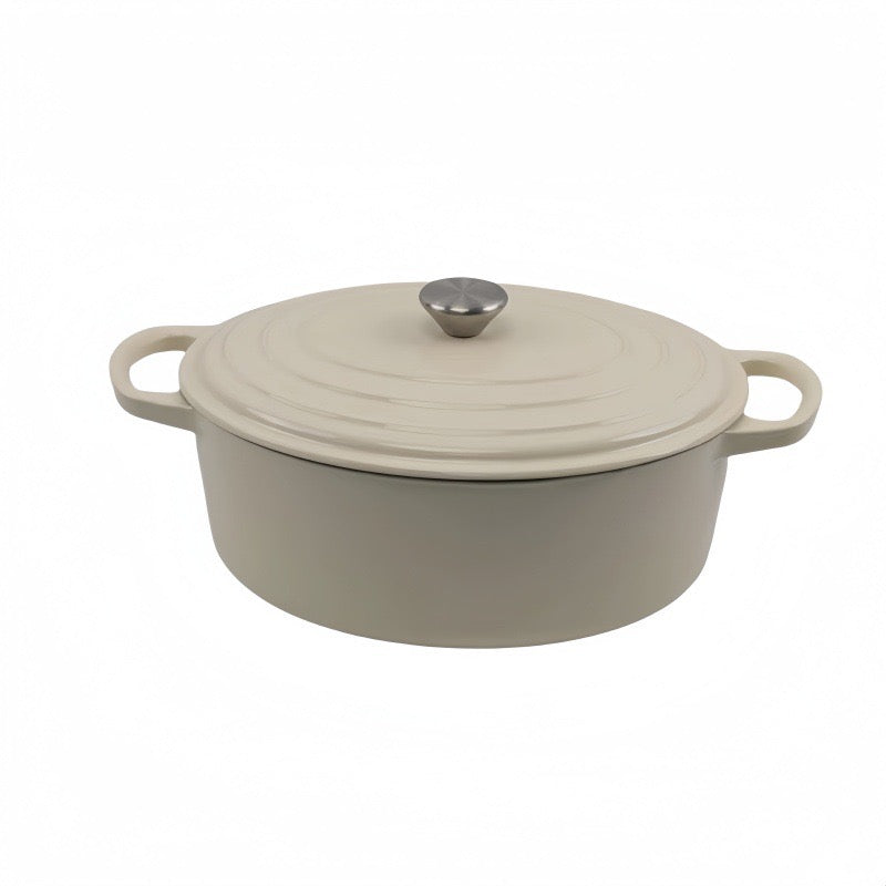 31cm oval enamel cast iron pot