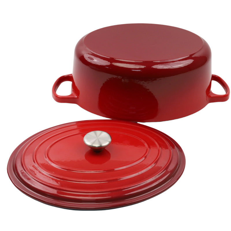 31cm oval enamel cast iron pot