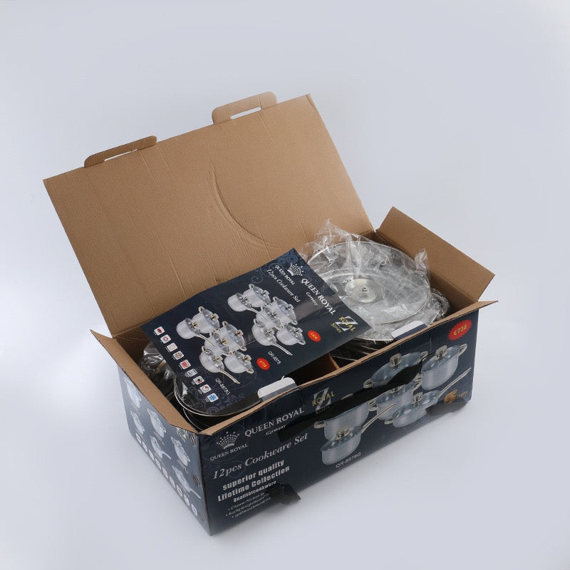 6 piece Queen royal steel set