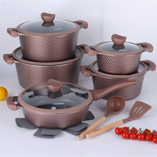5 piece woven design die cast set