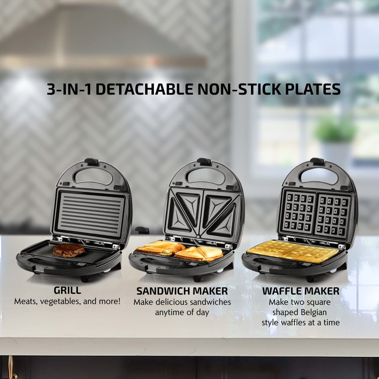 3 in 1 waffle and toast maker