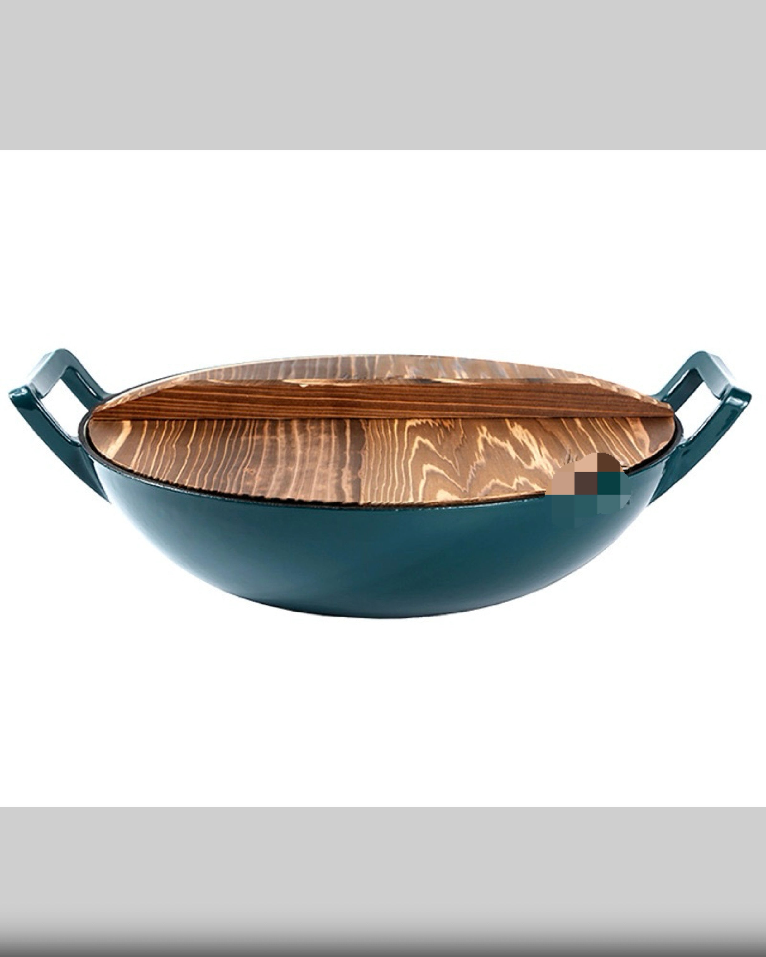 36cm Enamel Cast Iron Wok Pan