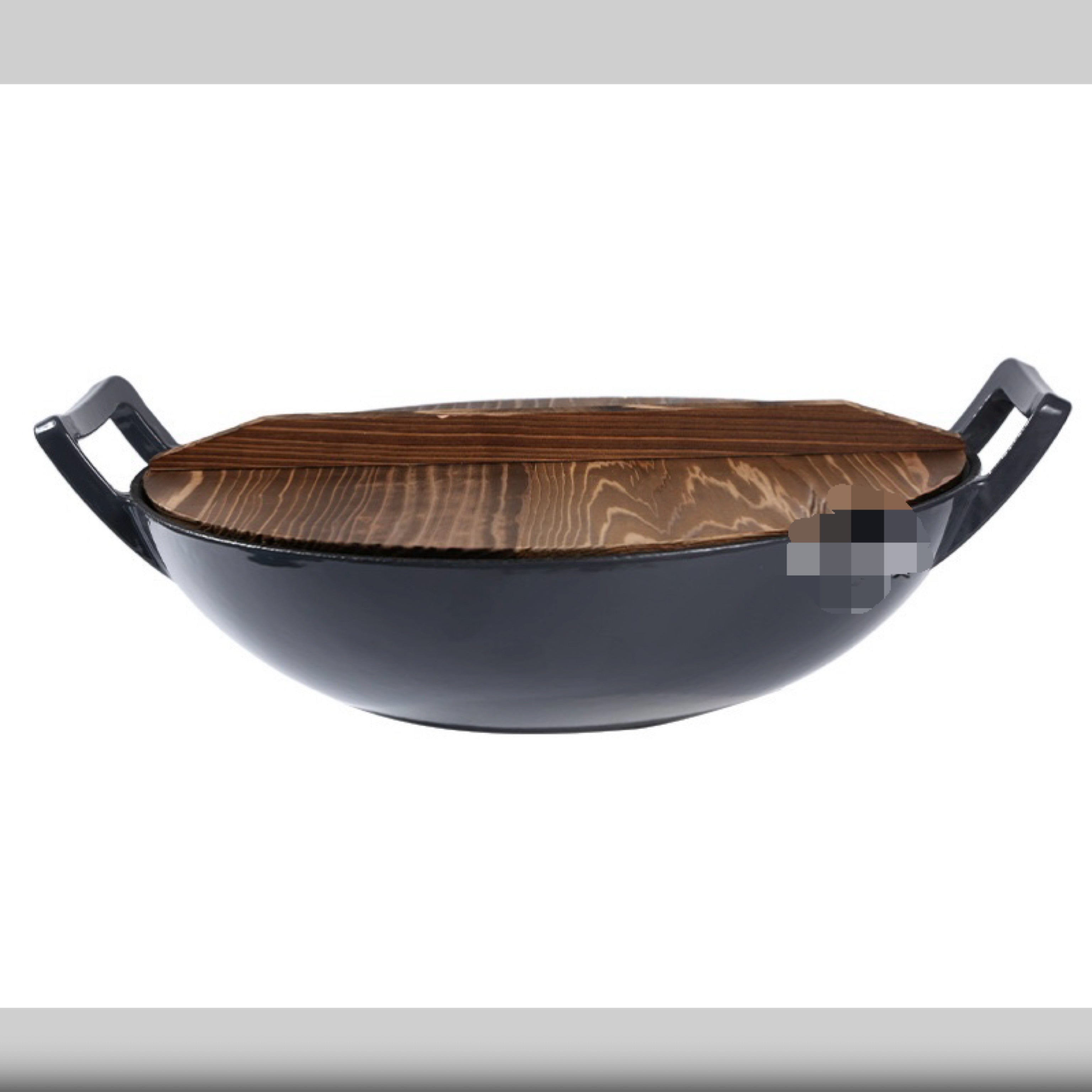 36cm Enamel Cast Iron Wok Pan