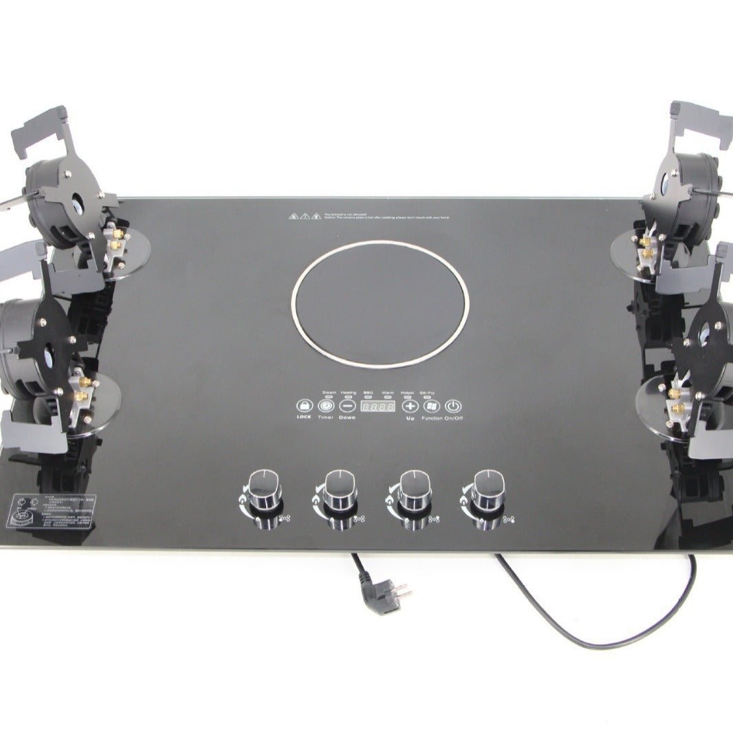 5 face flippable burner with induction cooker