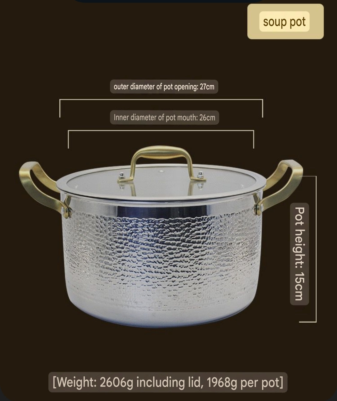 6 piece hammered steel set