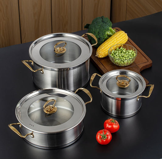 3 piece stainless steel cookware 22,24,26cm