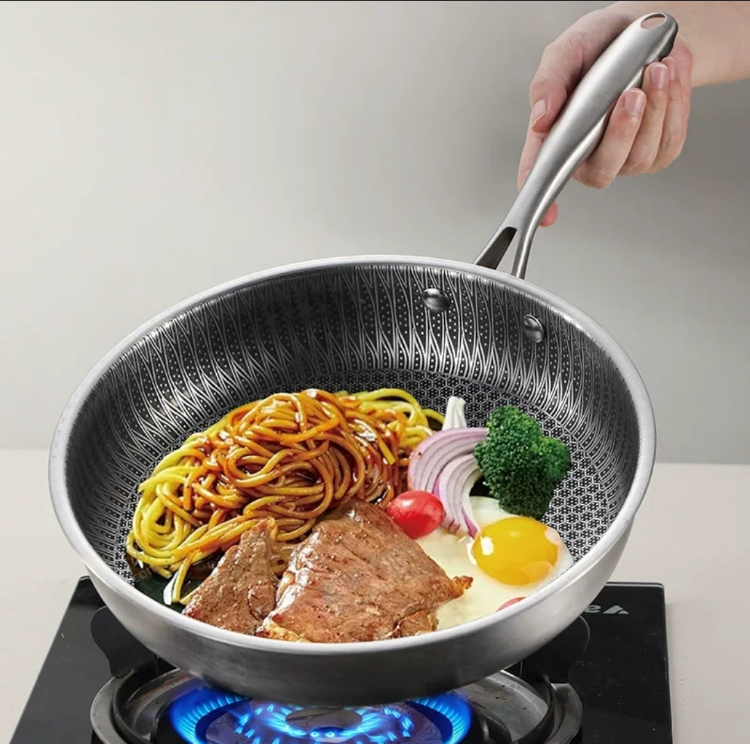 3 piece non-stick honeycomb frying pan - 24,26,28cm